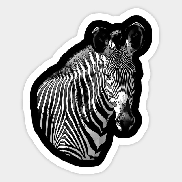 Zebra drawing - Wildlife - Grevy´s Zebra in Africa Sticker by T-SHIRTS UND MEHR